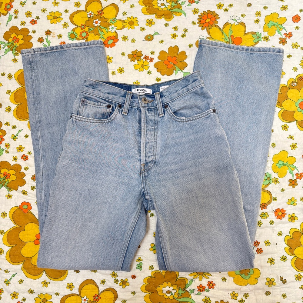 Re/Done Light Blue Straight Leg Jeans